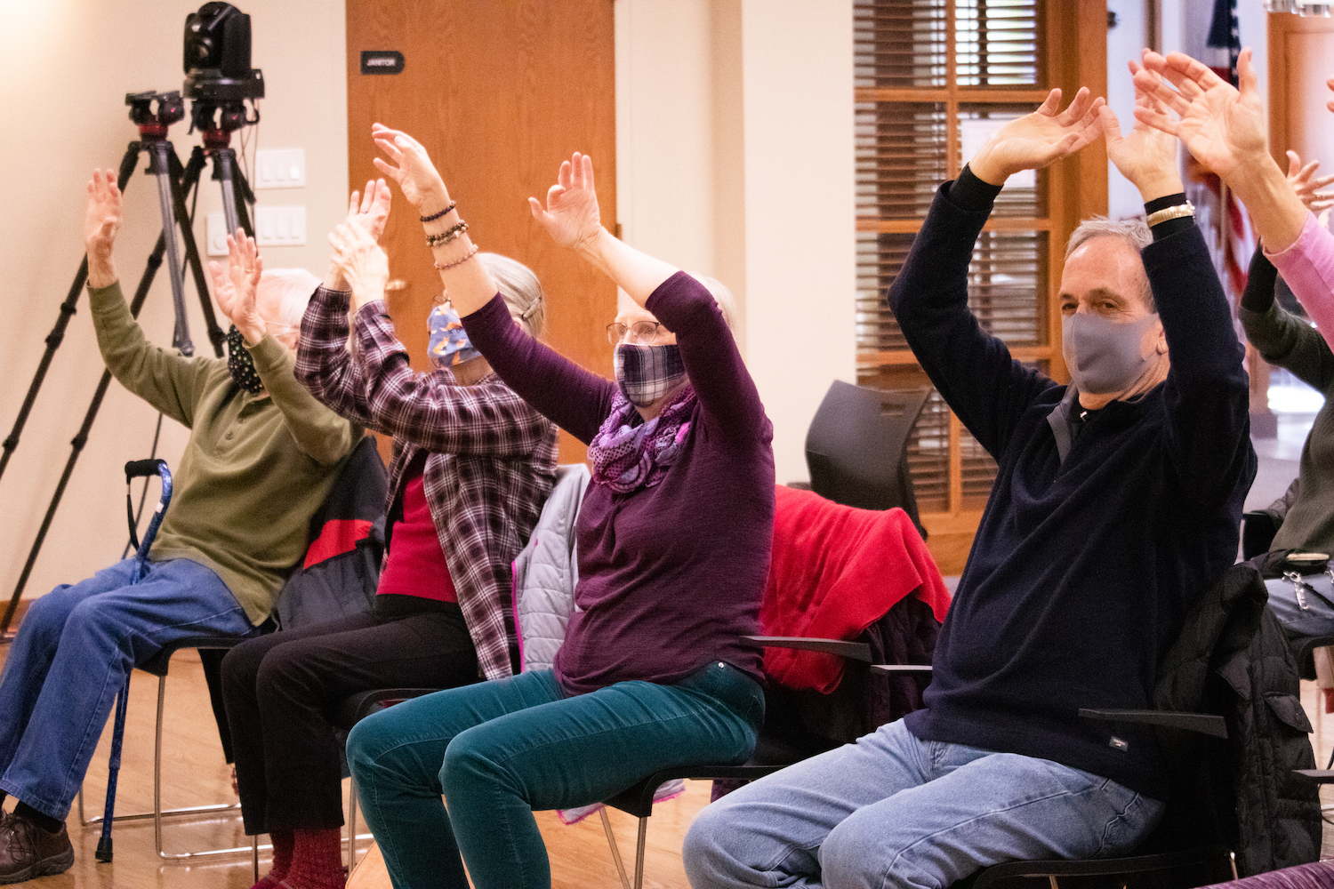 Iowa City Senior Center partners during a workshop with UIDC