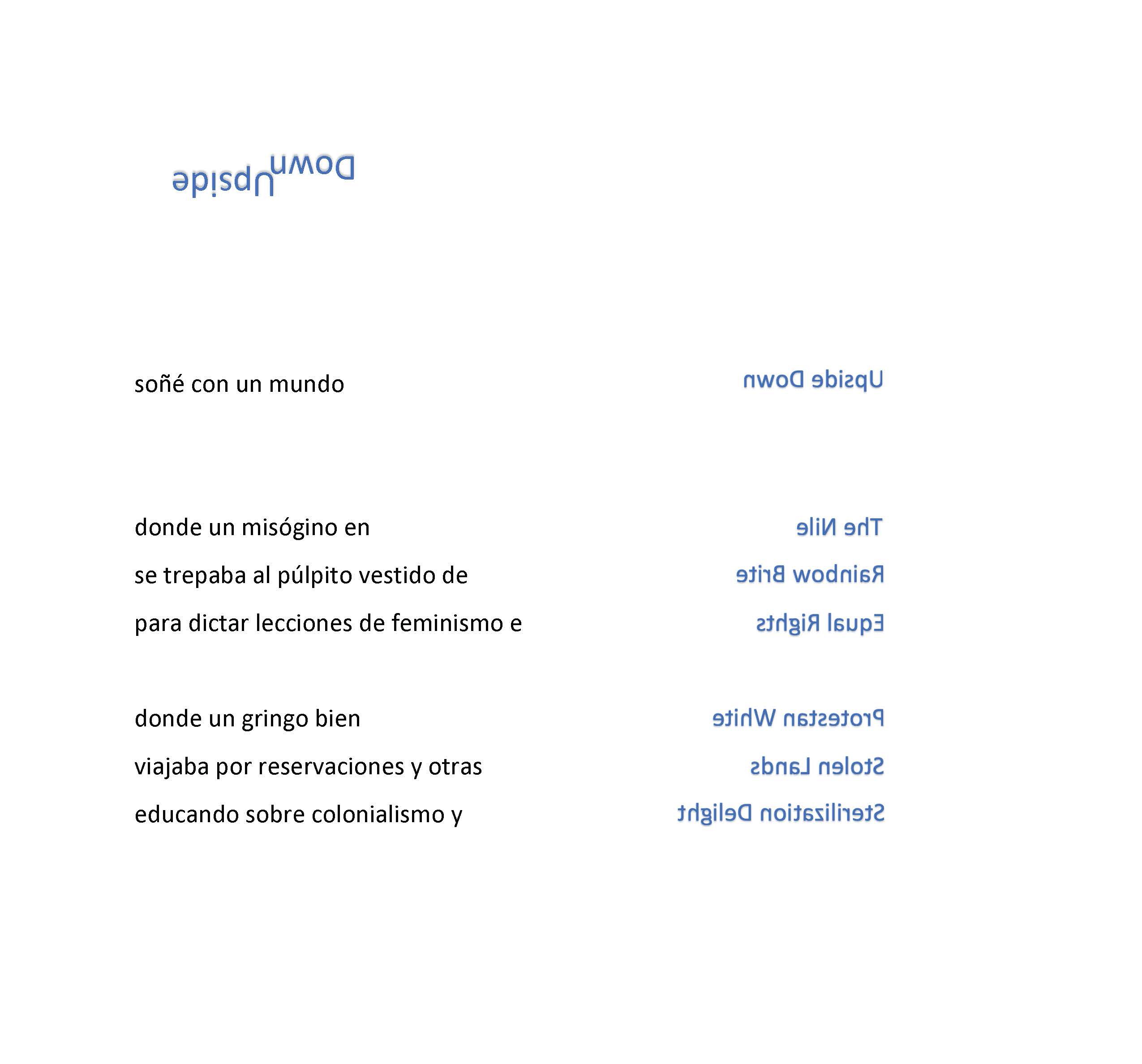 UpsideDown poem by Mariana Tejeda