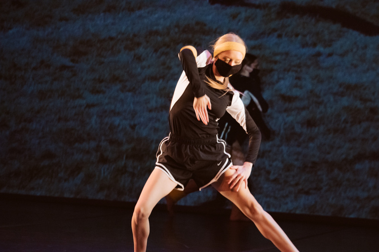 Closeup of dancer performing