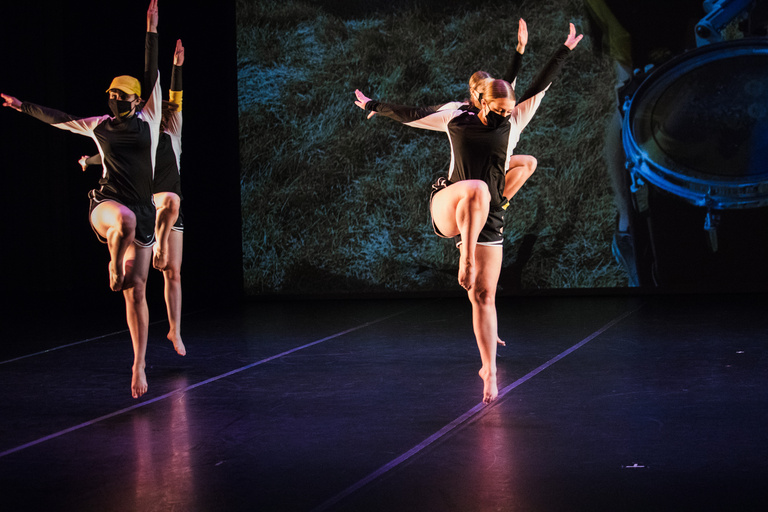 Four dancers jumping