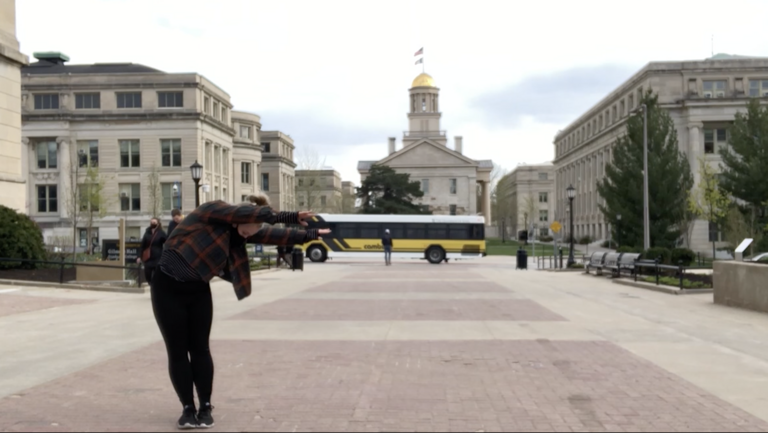 Dancer performing outside