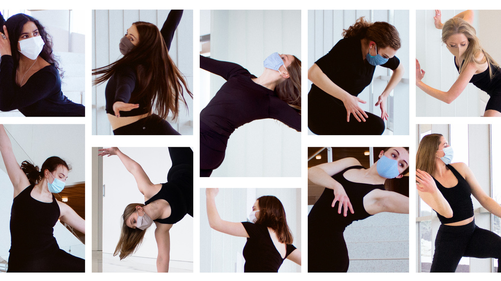 Dancers in cropped photo tiles